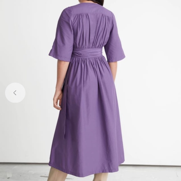 NWT & Other Stories Voluminous Midi Wrap Dress Size 10 - Picture 3 of 11